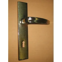 Дръжка Metal за обикновена брава с цял шилд 220х38 мм, 70 мм, никел, Mirela 1 Дръжка Metal за обикновена брава с цял шилд 220х38 мм, 70 мм, никел, Mirela 1