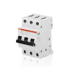 Прекъсвач ABB автоматичен триполюсен за DIN шина 25 A, 400 V, 6 kA, крива C, 3P, SH203-C25