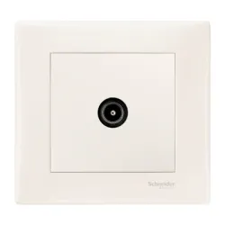Розетка Schneider Electric за кабелна телевизия краен с механизъм и монтажна рамка скрит монтаж, 20 IP, крем, Sedna