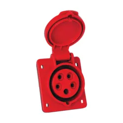 Контакт Elmark модулен трифазен панелен монтаж, 32 A, 380-415 V, 3P+N+E, 44 IP, червен, HT Контакт Elmark модулен трифазен панелен монтаж, 32 A, 380-415 V, 3P+N+E, 44 IP, червен, HT