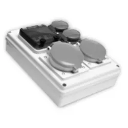 Табло Sez електроразпределително 160x260x130 мм, 2 монофазни 16 А, 2 трифазни 32/16 А и прекъсвачи Табло Sez електроразпределително 160x260x130 мм, 2 монофазни 16 А, 2 трифазни 32/16 А и прекъсвачи