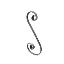 Елемент alWayService декоративен от ковано желязо S-образен гладък 12x6 мм, 90x180 мм