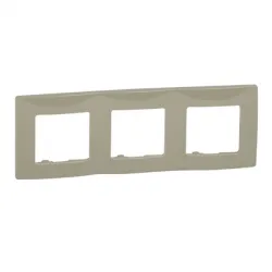 Рамка Legrand декоративна за ключове и контакти 3 модула, кафяво-сива, Niloe