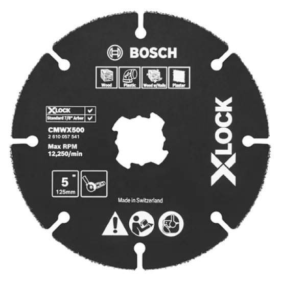 Диск Bosch карбиден за рязане универсален 125x22.23x1 мм, X-lock, Carbide Multi Wheel X-LOCK