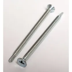 Винт K&J Fastener самопробивен за метал 6.3x120 мм, фрезенкова глава, PH, DIN 7504Р Винт K&J Fastener самопробивен за метал 6.3x120 мм, фрезенкова глава, PH, DIN 7504Р