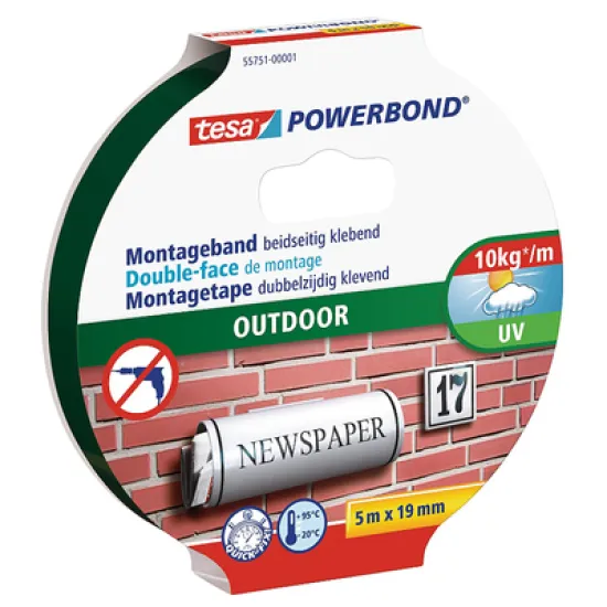 Лента Tesa монтажна двойнозалепваща 19 мм, 5 м, черна, Powerbond