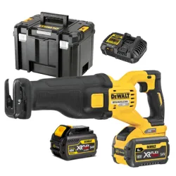 Трион DeWALT саблен акумулаторен с плавно регулиране 54 V, 2 Ah, 0-3000 хода/мин, 28.6 мм, DCS389T2