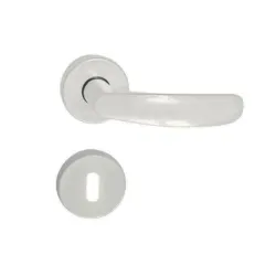 Дръжка Sonico реверсивна за обикновена брава с розетка бяла, Silistra Дръжка Sonico реверсивна за обикновена брава с розетка бяла, Silistra