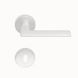 Дръжка Sonico реверсивна за обикновена брава с розетка сатен, Varna Дръжка Sonico реверсивна за обикновена брава с розетка сатен, Varna