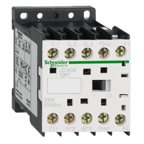 Контактор Schneider Electric променливотоков  3P (3 NO), 1 NO, 220 V, 9 A, TeSys K