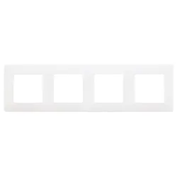 Рамка Legrand декоративна за ключове и контакти 4 модула, бяла, Niloe
