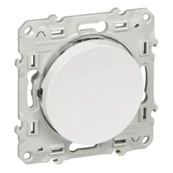 Ключ Schneider Electric електрически стълбищен с механизъм и монтажна рамка скрит монтаж, 10 A, бял RAL 9003, Odace Ключ Schneider Electric електрически стълбищен с механизъм и монтажна рамка скрит монтаж, 10 A, бял RAL 9003, Odace