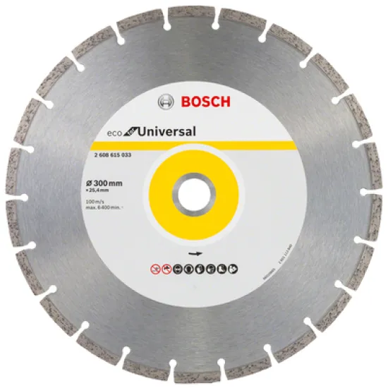 Диск Bosch диамантен за сухо рязане универсален 300x25.4x3.2 мм, 8 мм, Eco for Universal