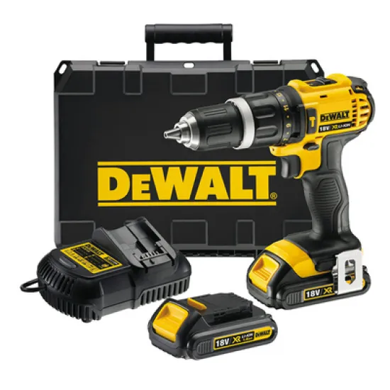 Бормашина винтоверт DeWALT акумулаторна ударна 18 V, 1.5 Ah, 60 Nm, 1.5-13 мм, DCD785C2