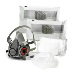 Полумаска 3M дихателна за сменяеми филтри комплект с 2 филтъра A1P2 R, размер М, 6312