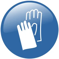 Знак Totem лепенка задължителен Трябва да се носят защитни ръкавици ф 150 мм Знак Totem лепенка задължителен Трябва да се носят защитни ръкавици ф 150 мм