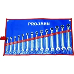Ключ Projahn звездогаечен комплект двустранен, с тресчотка, 6-19 мм, 14 бр. Ключ Projahn звездогаечен комплект двустранен, с тресчотка, 6-19 мм, 14 бр.