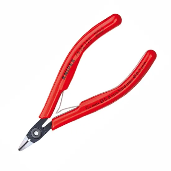 Клещи Knipex резачки за електроника странични, с изолация 125 мм, 0.8 мм, 75 52 125