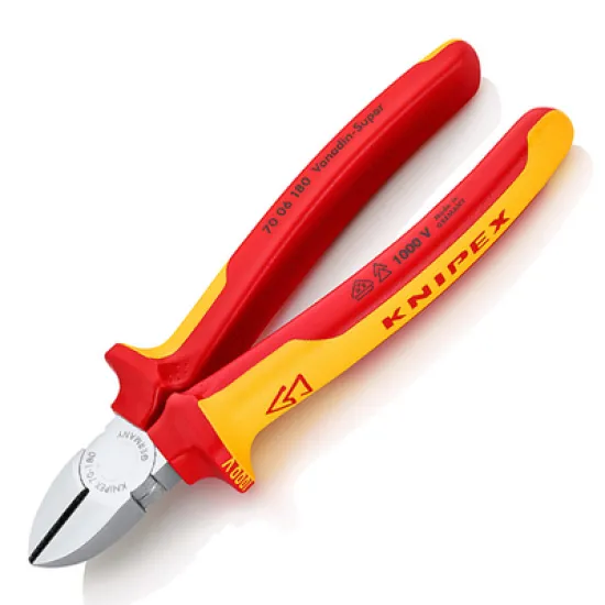 Клещи Knipex резачки странични, с изолация 180 мм, 4 мм, 70 06 180