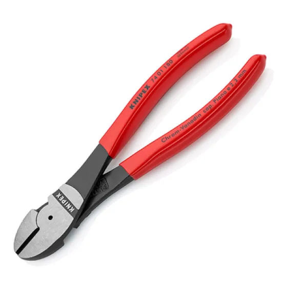 Клещи Knipex резачки странични усилени, с изолация 180 мм, 3.8 мм, 74 01 180