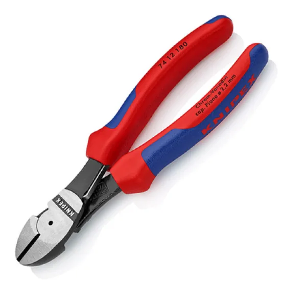 Клещи Knipex резачки странични усилени, с изолация 180 мм, 3.8 мм, 74 12 180