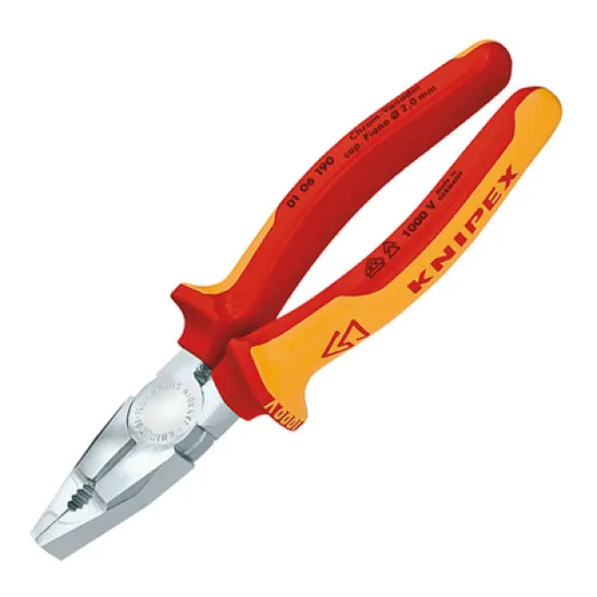 Клещи Knipex комбинирани усилени, с изолация 190 мм, 2.5 мм, 01 06 190