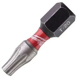 Накрайник бит Milwaukee TX Torx торсионен  TX 20, 1/4, 25 мм, Shockwave Impact Duty Накрайник бит Milwaukee TX Torx торсионен  TX 20, 1/4, 25 мм, Shockwave Impact Duty