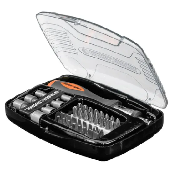 Накрайник бит Black & Decker комплект с държач 40 бр., 1/4, A7062 Накрайник бит Black & Decker комплект с държач 40 бр., 1/4, A7062