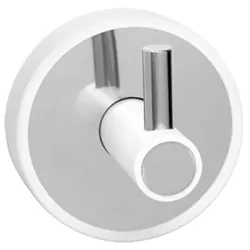 Закачалка Kapitan за баня единична 55x52x60 мм, неръждаема стомана, бяла, кръгла, Optimo