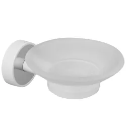 Сапунерка Kapitan за баня стъклена 110х140х60 мм, неръждаема стомана, бяла, Optimo Сапунерка Kapitan за баня стъклена 110х140х60 мм, неръждаема стомана, бяла, Optimo