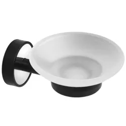 Сапунерка Kapitan за баня стъклена 110х140х60 мм, неръждаема стомана, черна, Optimo Сапунерка Kapitan за баня стъклена 110х140х60 мм, неръждаема стомана, черна, Optimo