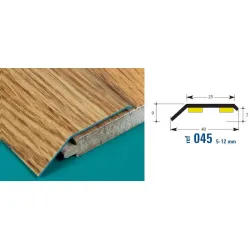 Лайстна Baglinox за под алуминиева преходна 0.93 м, 25х9 мм, месинг