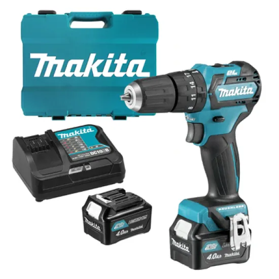 Акумулаторен винтоверт Makita ударен  с 2 батерии и зарядно, 12 V, 4 Ah, 35 Nm, 0.8-10 мм, HP332DSME