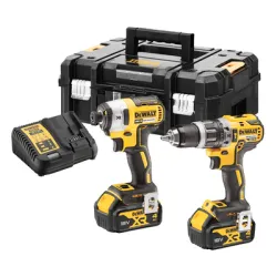 Комплект DeWALT акумулаторни инструменти  с 2 батерии и зарядно, DCD791, DCF887N, 18 V, 4 Ah, DCK266M2T