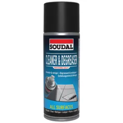 Обезмаслител Soudal за повърхности универсален спрей 0.4 л Обезмаслител Soudal за повърхности универсален спрей 0.4 л
