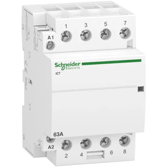 Контактор Schneider Electric модулен автоматичен  4P, 4 NO, 230 V, 63 A, Acti 9 iCT