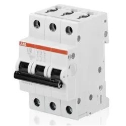 Прекъсвач ABB автоматичен триполюсен за DIN шина 40 A, 400 V, 6 kA, крива C, 3P, S203-C40 Прекъсвач ABB автоматичен триполюсен за DIN шина 40 A, 400 V, 6 kA, крива C, 3P, S203-C40