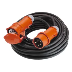 Удължител as - Schwabe кабелен гумиран 1 гнездо, 25 м, черен, 5х1.5 мм2 Удължител as - Schwabe кабелен гумиран 1 гнездо, 25 м, черен, 5х1.5 мм2