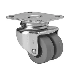 Колело Alex мебелно завиващо с планка полипропиленово с каучуков бандаж двойно 40 мм, 25 кг, IB-PGI 1-0265