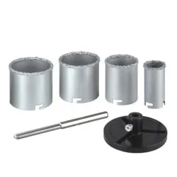 Боркорона Troy за керамика и тухла комплект 4 бр. 33-73 мм, волфрамов карбид Боркорона Troy за керамика и тухла комплект 4 бр. 33-73 мм, волфрамов карбид