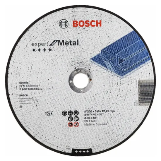 Диск Bosch карбофлексен за рязане на метал 230х22.23х3 мм, A30 S BF, Expert for Metal