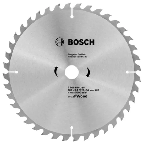 Диск Bosch метален HM за рязане на дърво 305x30x3.2 мм, 40 z, Eco for Wood