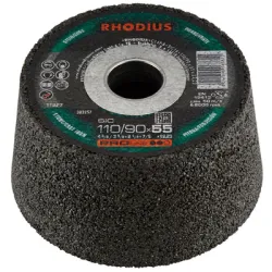 Диск Rhodius керамичен за шлайфане от черен карборунд 110x55x22.2 мм, чашковиден конусен, Sic, 1C 60P Диск Rhodius керамичен за шлайфане от черен карборунд 110x55x22.2 мм, чашковиден конусен, Sic, 1C 60P
