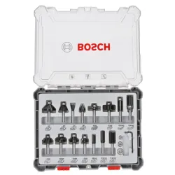 Фрезер Bosch за дърво профилен комплект ф 8 мм, 15 бр. Фрезер Bosch за дърво профилен комплект ф 8 мм, 15 бр.