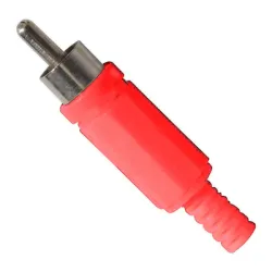 Конектор кабелен  аудио мъжки, RSA, червен