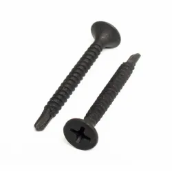 Винт K&J Fastener самопробивен за гипскартон черен 3.5х35 мм, фрезенкова плоска, PH, DIN 52021 Винт K&J Fastener самопробивен за гипскартон черен 3.5х35 мм, фрезенкова плоска, PH, DIN 52021