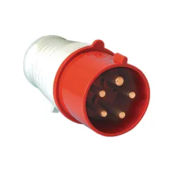 Щепсел Elmark промишлен мобилен трифазен 32 A, 380 V, 3P+N+E, червен, HT Щепсел Elmark промишлен мобилен трифазен 32 A, 380 V, 3P+N+E, червен, HT