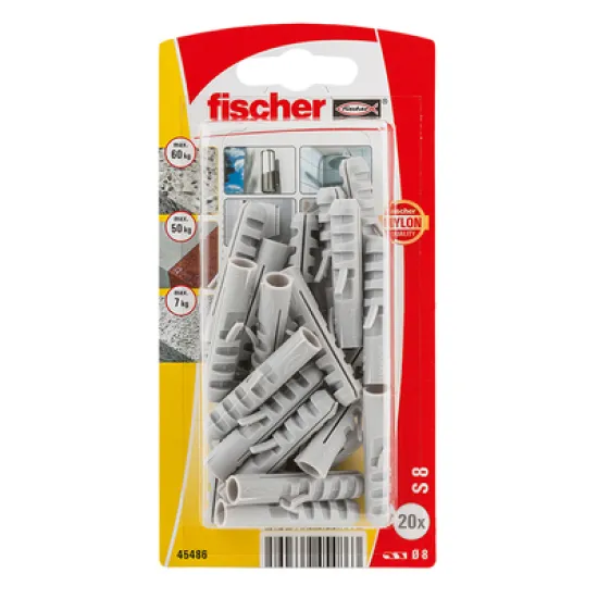 Дюбел Fischer пластмасов за бетон 20 бр./блистер ф 8х40 мм, S K NV