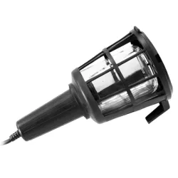 Лампа Commel подвижна с предпазна решетка с кабел 5 м, 60 W, 220 V, E27, 120 мм, черен