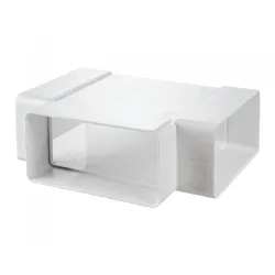 Тройник Vents за правоъгълен въздуховод от PVC  90 °, 110х55 мм, бял